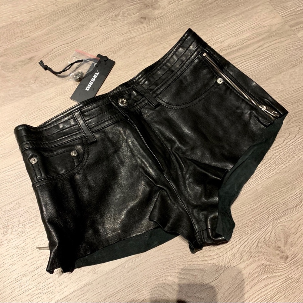 Brand New Diesel Leather Shorts Size 25